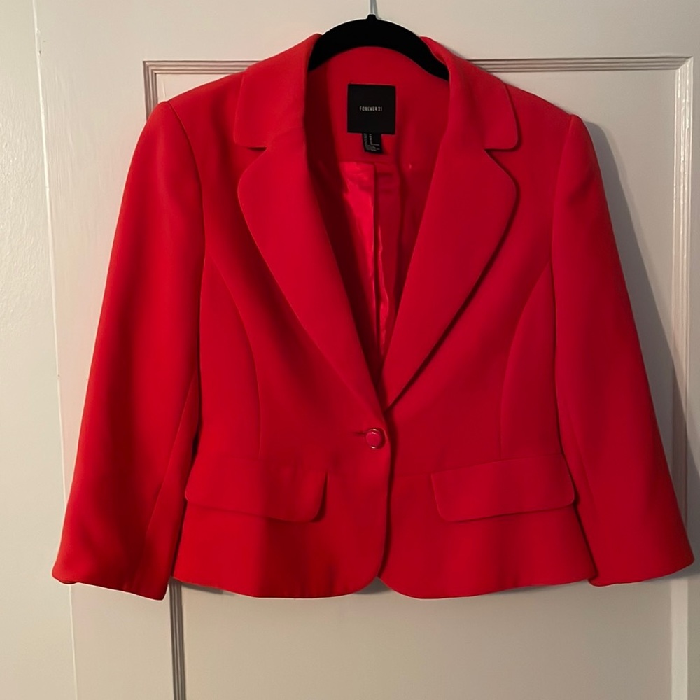 Forever 21 One-Button Cropped Blazer